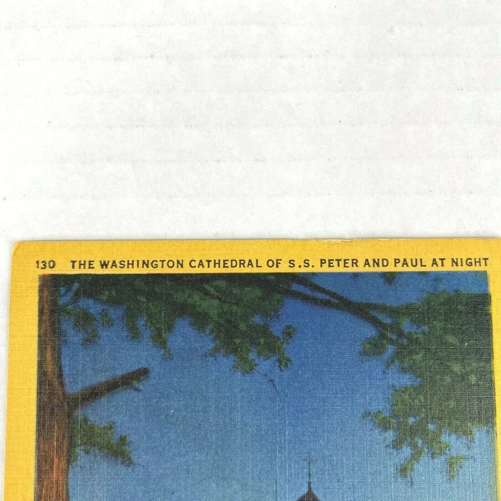 Vintage Washington‎ Cathedral Peter Paul Washington DC Postcard Curteich Posted